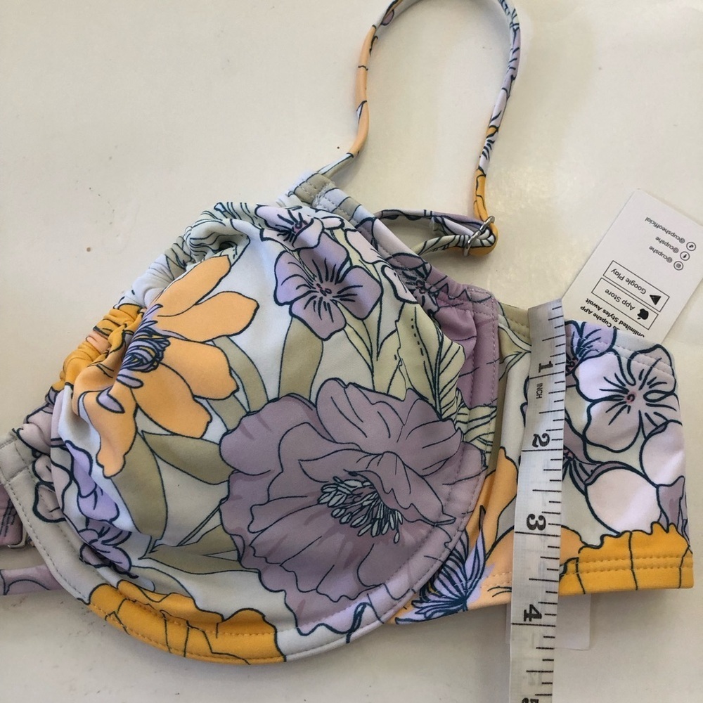 Women's Cupshe Floral Print Underwire Top & High Waist Cheeky Bikini Set Size XL - Picture 10 of 16